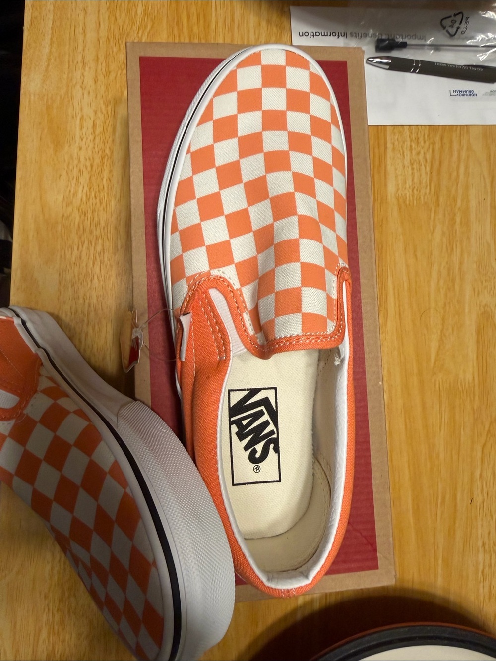 VANS - Classic Slip-On - Checkerboard Cadmium Orange - Picture 3 of 10